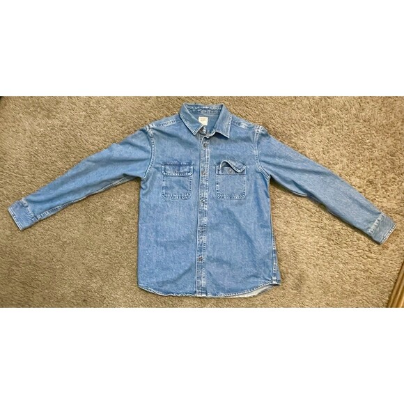 MENS OLD NAVY Workwear Blue DENIM JACKET Size Medium M Casual Collared Button - Picture 2 of 5